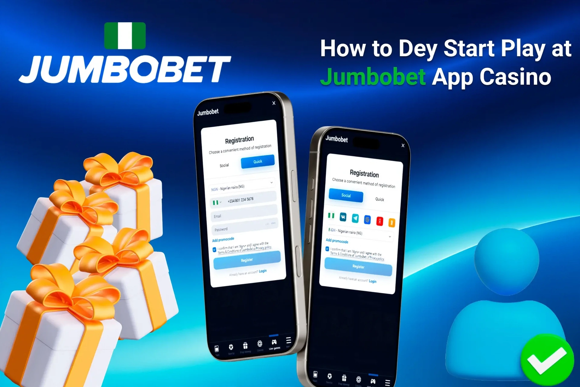 1win app registration screen on mobile with easy-to-follow steps and gift box icons