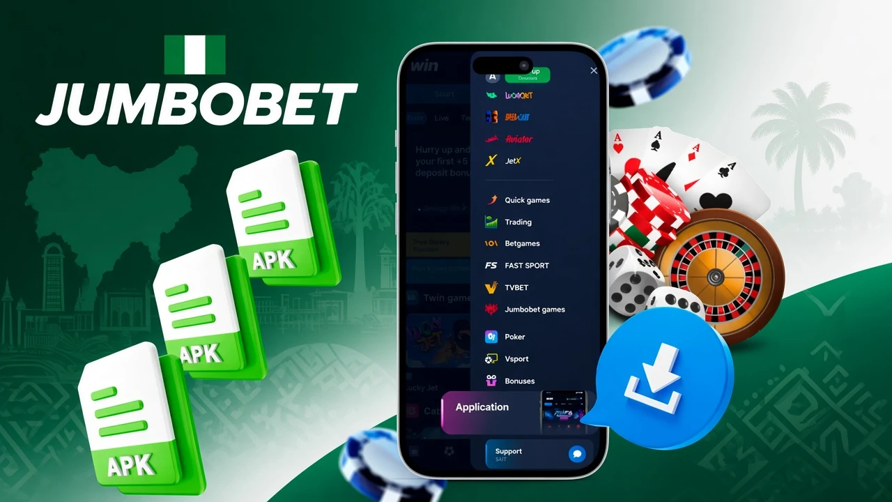 JumboBet mobile site with browser access and casino chips illustrating mobile access to JumboBet games