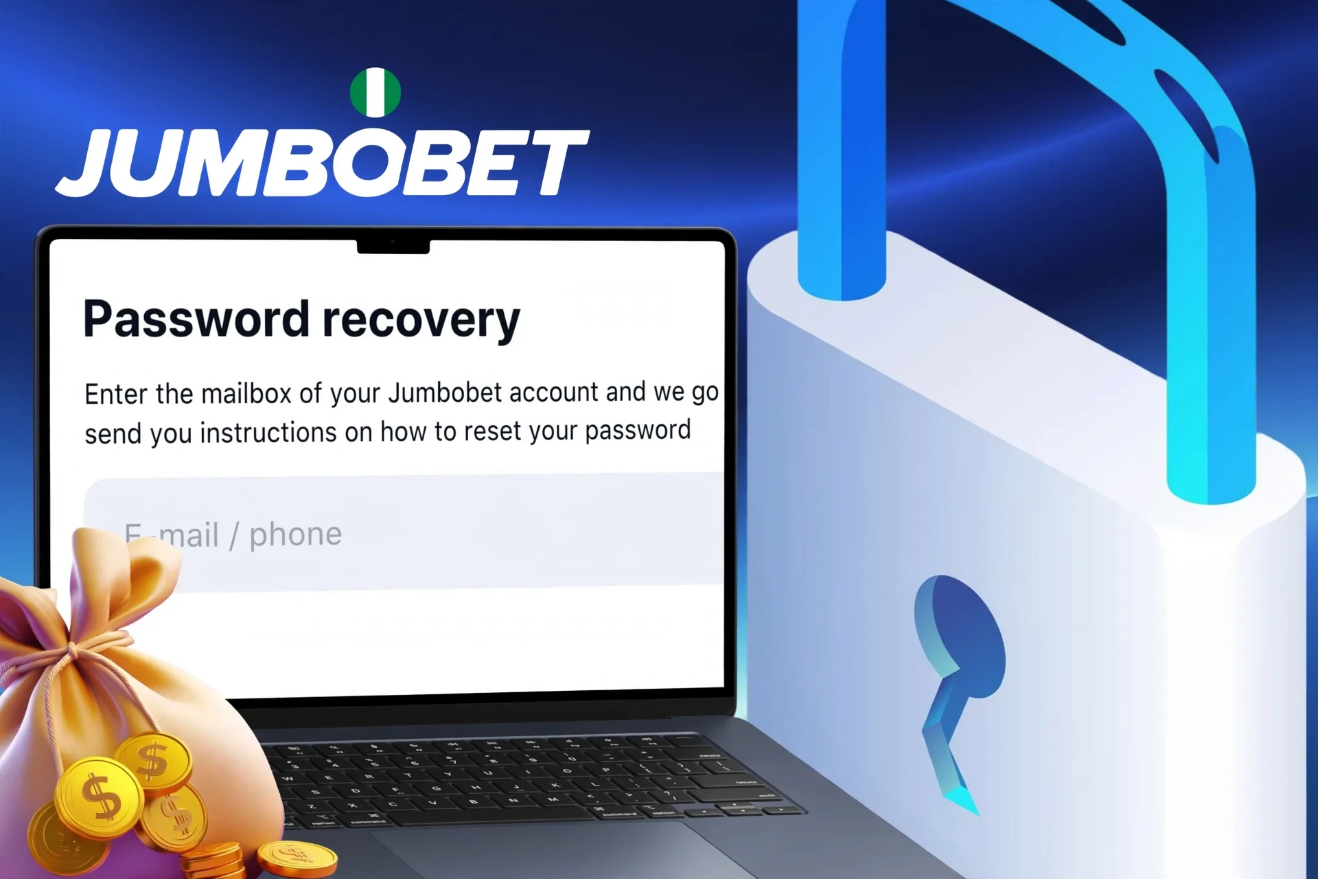 Algorithm for restoring access to JumboBet account in case of password loss